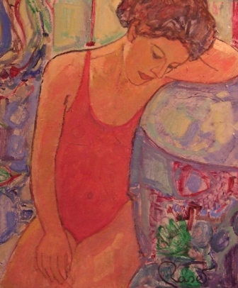 &quot;Posando&quot;, óleo s / t, 55 x 46 cm.